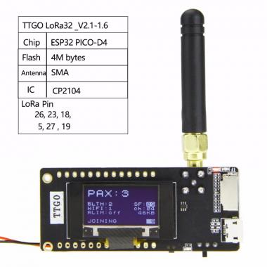 TTGO ESP32-Paxcounter LoRa ESP-32 OLED SD BT